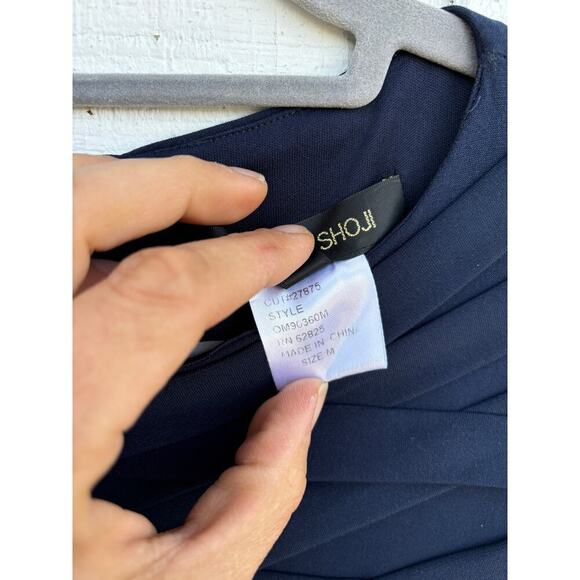 Tadashi Navy Blue Dress, Formal,‎ Flattering, Monochromatic, Cap Sleeves, Sz M - Picture 7 of 8